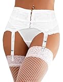 comeondear Porte Jarretelle Blanc Ensemble Femme Sexy