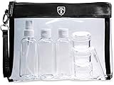 TRAVANDO Trousse de Toilette Transparente + 7 Bouteilles,