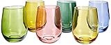 Tognana Tulip, Lot de 6 Verres 400 cc, verre, multicolor