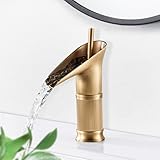 ROWINNAO Robinet Salle de Bain Cascade Rétro Laiton,