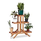 Relaxdays 10020749 Etagère à fleurs en bois escalier