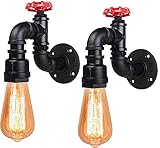 Lot de 2 Applique Murale Industrielle, iDEGU Vintage