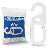 Lot de 60 Crochets de Rideaux Transparents pour Anneaux