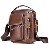 MANNUOSI Homme Sacs Bandoulière Vintage Mode Sac Besace