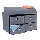 Relaxdays Banquette de Rangement, Pliable, 4 tiroirs,