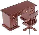 QIANG Dollhouse Furniture 1 12 Échelle Bureau en Bois