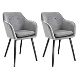 HOMCOM Chaises de Visiteur Design scandinave - Lot