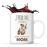 Tasse Bouledogue Anglais Passer du temps Prénom Nom