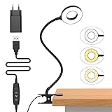 iZELL 10W Lampe de Bureau à Pince avec Adaptateur USB[3