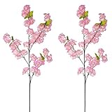 AIVORIUY 4pcs Branches de Pêcher / Cerisier en Fleurs