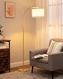 EDISHINE Lampadaire Doré Salon, Lampe à Arc Abat-Jour