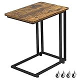 Yaheetech Table de Chevet Bout de Canapé à Roulettes