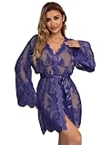 ohyeahlady Kimono Ouvert Femme Chemise de Nuit Manches