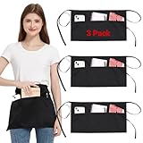 3 Pièces Tablier de Taille avec 3 Poches et Sangle