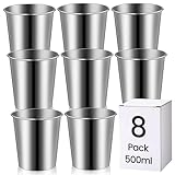SOMLAW 8 Pièces Gobelets en Acier Inoxydable 500 ML