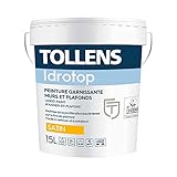 Tollens 3T22662 Peinture IDROTOP 15L, Blanc Satine,