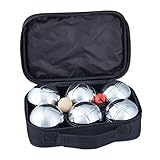 relaxdays Boules pétanque, 6X en métal, cochonnet &