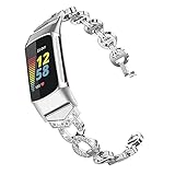 AISPORTS Compatible avec Fitbit Charge 5 Bracelet Femmes,