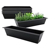 Lot de 6 jardinières pour palette européenne, en plastique