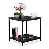 Relaxdays d’appoint, Table Basse carrée, en métal et