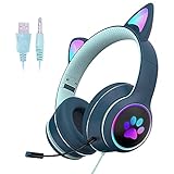 Casque d'écoute de Chat Filaire à LED avec Casque de