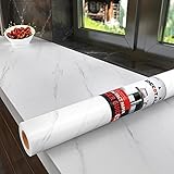 Decotalk Papier Adhesif pour Meuble Cuisine Blanc Marbre