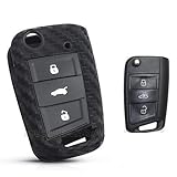 Coque en silicone effet fibre de carbone pour clé de