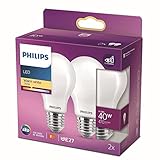 Philips ampoule LED Standard E27 40W Blanc Chaud Dépolie,
