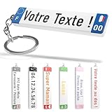 Porte clé plaque d’immatriculation personnalisée et