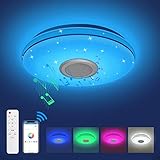 Plafonnier LED Musique Lumière Dimmable RGB , Plafonnier
