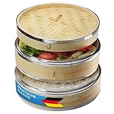 Dimono® cuiseur vapeur bambou avec inox, 2 étages de