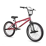 Hiland 20 Pouces Vélo BMX Freestyle Rouge, 360° Rotor-System,