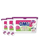 OMO Lessive Capsules 3en1 X81, Rose & Lilas blanc aux