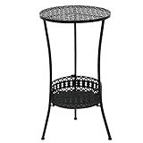 vidaXL Table de Bistro Style Vintage Ronde Métal Noir