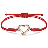 JENDEAR SHINE Bracelet Coeur Femme, Bracelet Corde