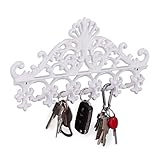 Relaxdays Patère porte-manteau en fonte avec 5 crochets