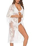 iWoo Sexy cardigan en dentelle pour femme, coupe Kimono