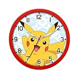 Pokemon Horloge Murale, Design Rond Silencieux Classique,