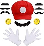 DLJKJ Bonnet rouge et vert Super Bros Lgi avec casquettes,