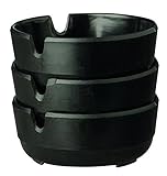 APS 576 Lot de 3 cendriers en mélamine noire Ø 8 x