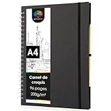 OfficeTree Cahier de Dessin Spirale A4-96 Pages 200g