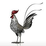 Tomfeel Coq Sculpture en Métal Statue Figurine Coq