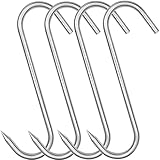 Grizef Lot de 4 crochets en S en acier inoxydable robuste