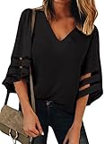 Dokotoo Blouse Femme Manches 3/4 Trompette Chemisier