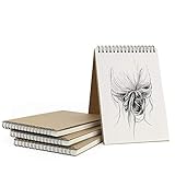VEESUN Carnet Dessin A5, 4pcs Cahier Reliure Spirale
