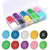 100 Pièces Boutons Colorés à 4 Trous en Résine - Grand