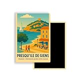 Magnet Frigo Ville Touristique de France Style Affiche