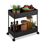 Relaxdays Chariot de Cuisine, 2 Niveaux, desserte,