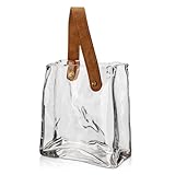 Hollyone Vase en verre épais de 17 cm pour fleurs,