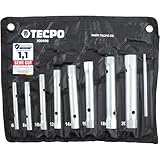 TECPO Lot de 8 clés à douille tubulaires 6 x 7-20 x